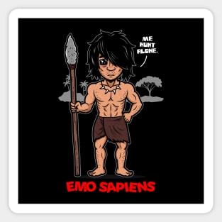 Emo Sapiens Funny Prehistoric Emo Homo Sapiens Funny Emo Meme Sticker